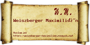 Weiszberger Maximilián névjegykártya